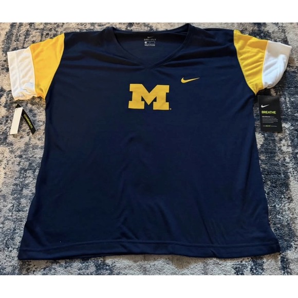 Nike Other - Nike Michigan Wolverines Women's T-Shirt Size Medium Blue Dri-Fit NEW WITH TAGS